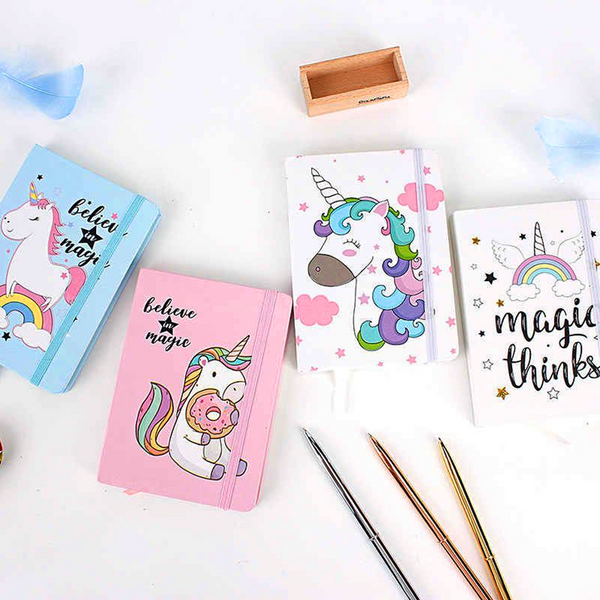 AM6368 Pocket Diary A7 Mini Notebook with Elastic Band Mix Design