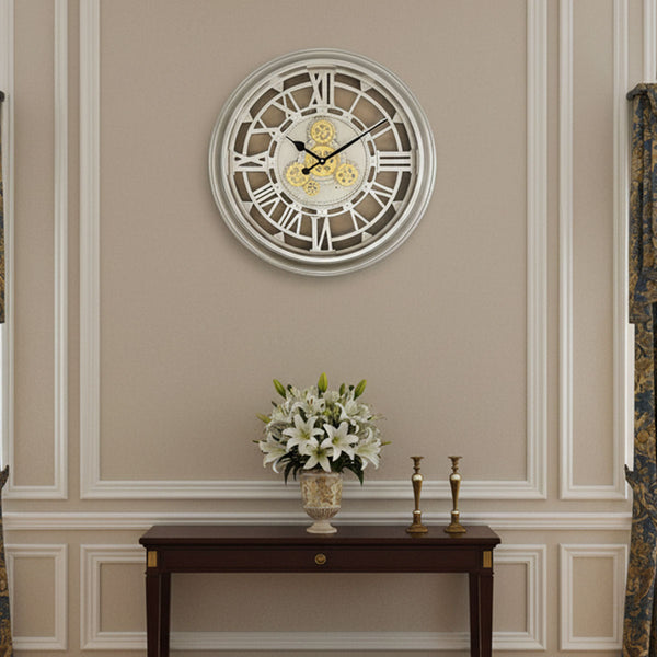 AM6255 Vintage Roman Numeral Gear Wall Clock