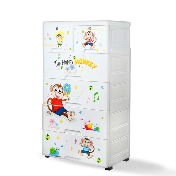 18954 Kid's Plastic Chest of 6 Drawers, Multi-Purpose Storage Organizer/Wardrobe for Kids