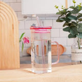 AM3720 Glass Mug Sipper Tumbler with Lid and Silicon Straw