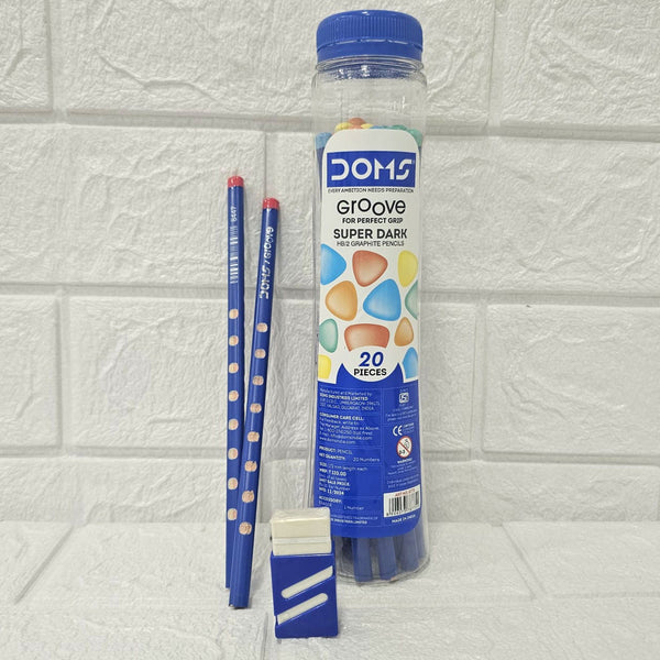 AM6067 Doms SUPER SIX Graphite Pencils - 1 Jars of 20 Pencils