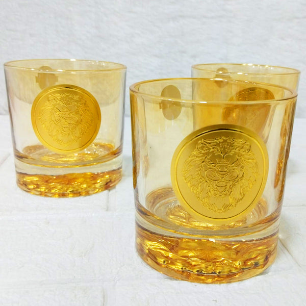 AM6274 Golden Lion Glass 6 pcs (Each 360ml) - Premium Luxury Drinkware