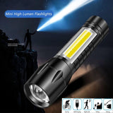 Led Flashlight Rechargeable Torch Light USB Super Bright Torch