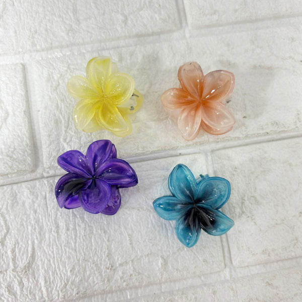 AM6398 Mix Jelly Flower Mini Hair Claw Clip for Women and Girls - Small (1pc)