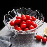 AM5981 Deli Crystal Flower Design Glass Fruit Bowl