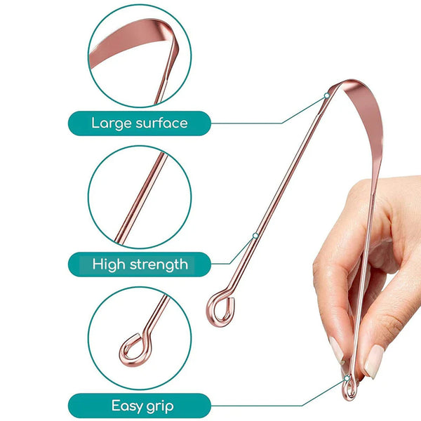 12594 Tongue Cleaner For Kids & Adults | Tongue Scraper For Bad Breath, Maintain Oral Hygiene for Daily Use | for Fresh Breath & Bacteria Removal | Improved Taste (Steel, Copper, Tongue Cleaner / 1 Pc)