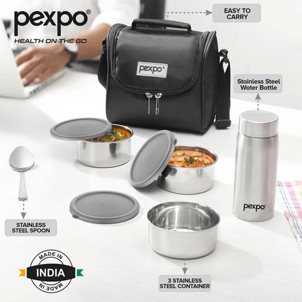 Di0385 Pexpo Classic - Stainless Steel Meal Lunch Box Set
