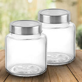 AM5163 CELLO Round Fresh Glass Storage Jar, 580ml (Set of 2)