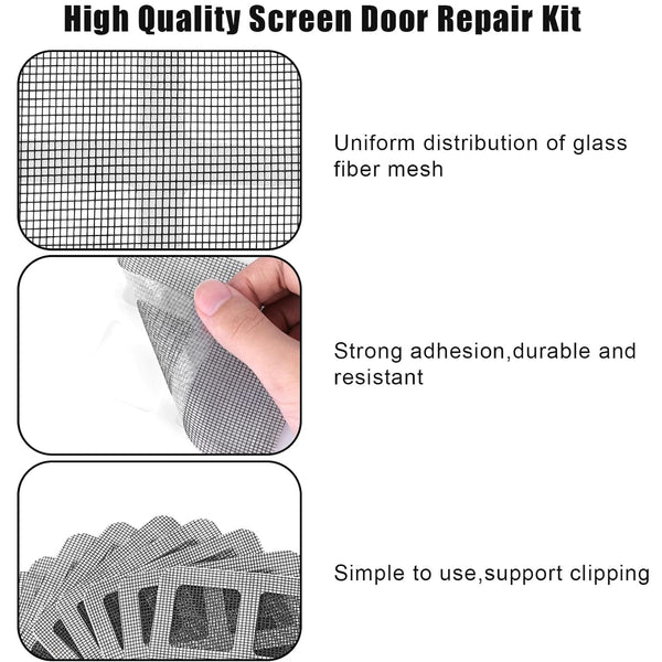 18237 Window Screen Mesh Hole Repair Patch (10×10 CM / 10 Pcs Set)