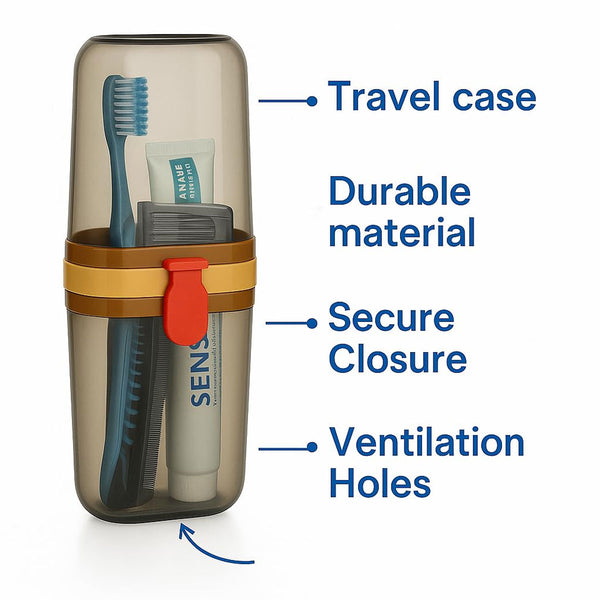 AM6482 Capsule Shape Travel Toothbrush Holder - 1pc