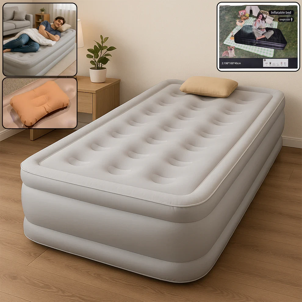 AM6700 Portable Inflatable Bed Folding Lazy Bed – Single Size (198x100 ...