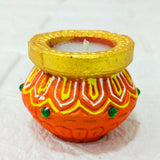 Di0384 Handcrafted Diwali Matka Style Wax Diyas – Multidesign Colorful