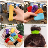 AM1022 Rubber Band Multicolored Cotton Scrunchy Hair Band Ties 1 PCs