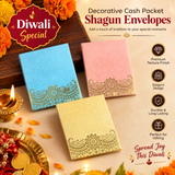 A07593 Decorative Texture Printed Cash Pocket Envelopes [Pack Of 25]