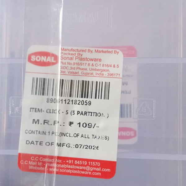 AM5723 Sonal Plastic Multipurpose Container (05 Partition)
