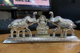 AM0731 Silver Plated Elephant Kankavati with Laxmiji Statue