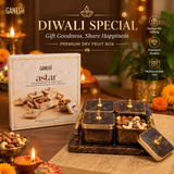 A08076 Ganesh Astar Multipurpose DryFruit Box with Tray & 4 Containers (Luxury Marble Finish)