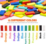 A07129 Wudly Stack & Tumble Dominos – 120 Pcs Natural Wood Colorful Blocks