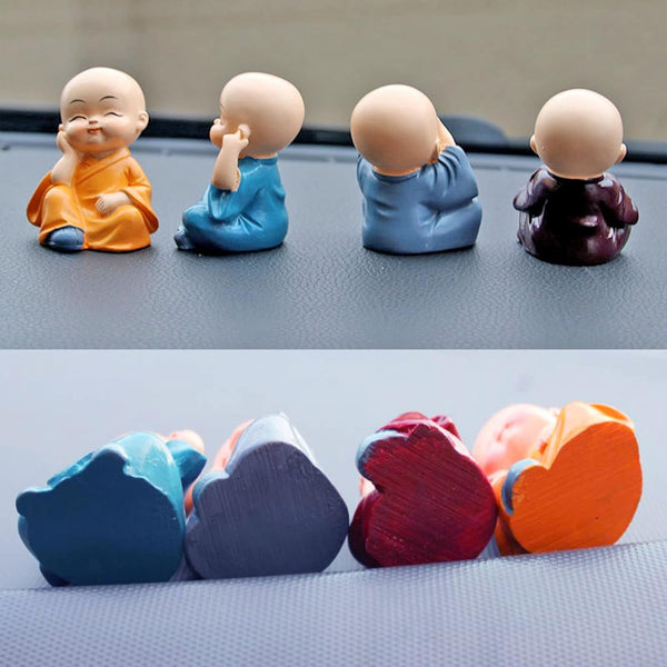 4781 4 Pcs Baby Buddha Monk Statue