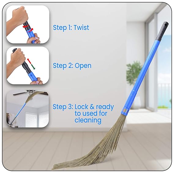 AM2494 Gala No Dust Broom 2 in 1 with Extendable Long Handle broom stick 1 Piece