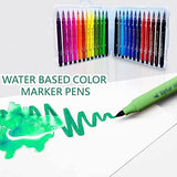 AM2444 Brush Marker Pen Best For Children Soft Head Triangle Easy Grip Water Based Marker Pen HMC-9005 24Pcs