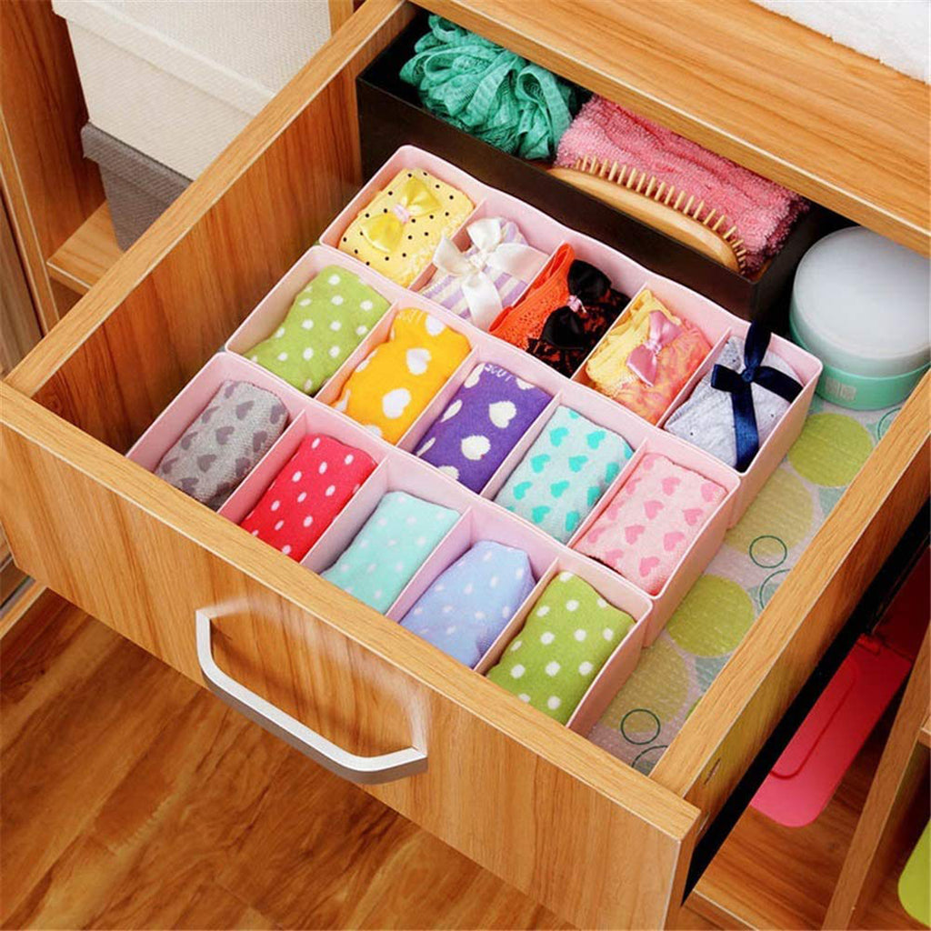 5-Compartments Socks/Handkerchief/Underwear Storage Box, Socks Drawer  Closet Organizer Storage Boxes (pack of 2) – Amd-Deodap
