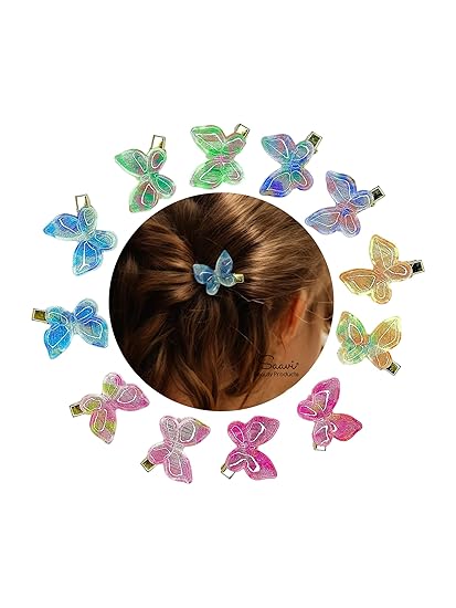 AM1241 Butterfly Hair Clips for Girls, kids Fashion Style Pearl Metal Hair Clips Stylish 3 Piece