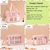 AM6921 Portable Transparent Cosmetic Travel Pouch Set Resistant Makeup Storage Bags