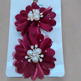 AM5013 Pearl Hair Bows Hair Clips for Toddler Girls