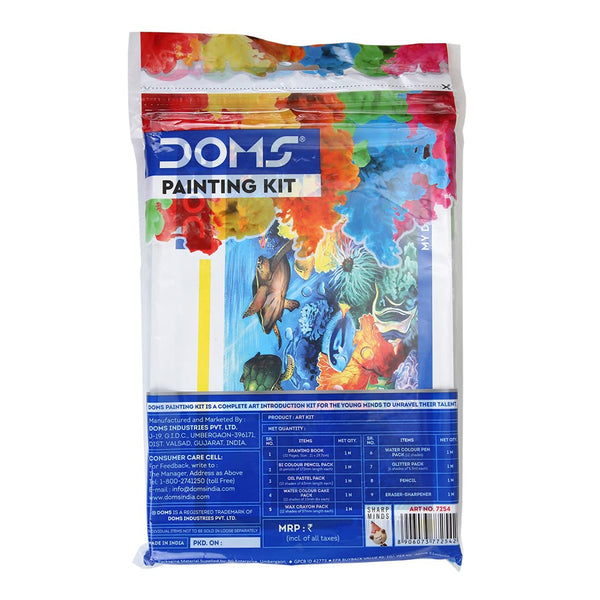 3582 DOMS Poster Colour with Brush Pen Complete Painting Kit -set of 9 pcs