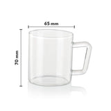 AM3673 Borosil Vision 190ml Glass Classic Mug 6Pcs Set (BV430112098)