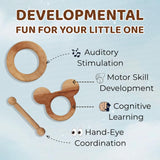 A07156 Wooden Teether and Rattles Toy Set for Babies
