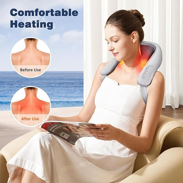 13809 Neck & Shoulder Massagers with Heat, Electric Rechargeable (1 Pc)