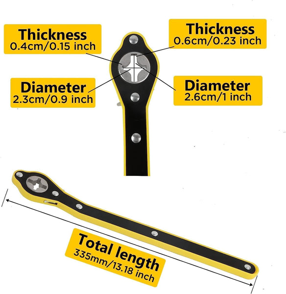 3713 Auto Labor-Saving Jack Ratchet Wrench, Universal 360 Degree Swivel Tire Wheel Jack Ratchet Wrench Scissor Jack