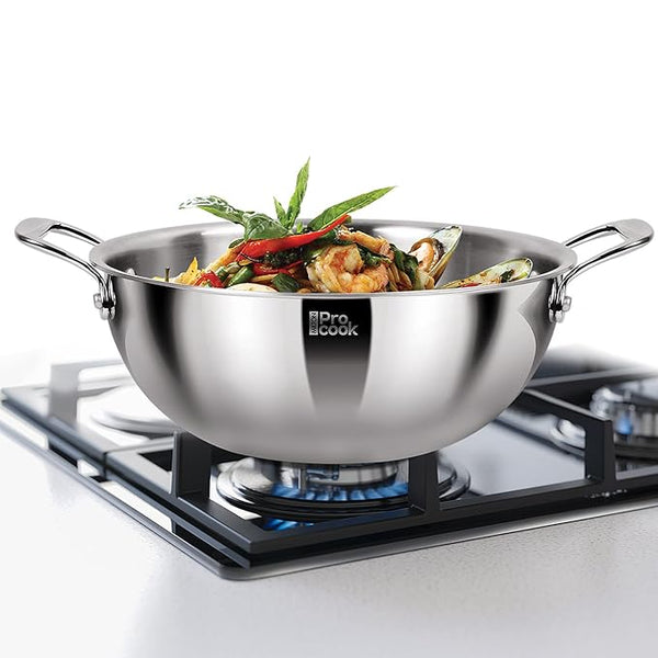 AM0975 Milton Pro Cook Triply Kadhai 26cm Designed For Healthy Cooking