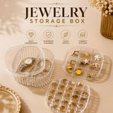 A06706 3-Layer Clear Acrylic Rotating Jewelry Storage Box & Cosmetic Organizer