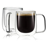 AM5376 Shine Max Transparent Glass Heat Resistant Tea - Coffee Mug (Set Of 2 Pcs)
