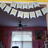 AM7251 MultiColour "Happy Birthday" Cardboard Bunting Banner with Ribbon