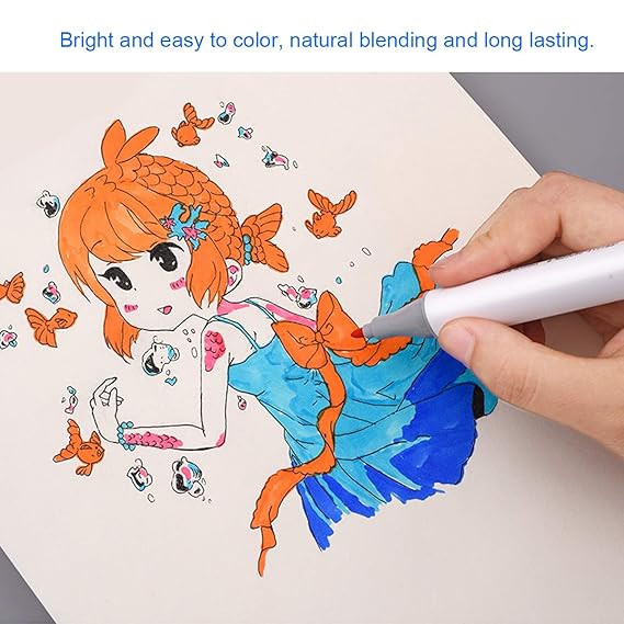 AM2461 Plastic Bitoon Twin Brush Marker BT987 Paint Markers Easy 18pcs Multicolours