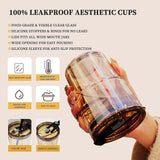 3221 Slub Glass an Insulated Tumbler with a Closed lid , Straw