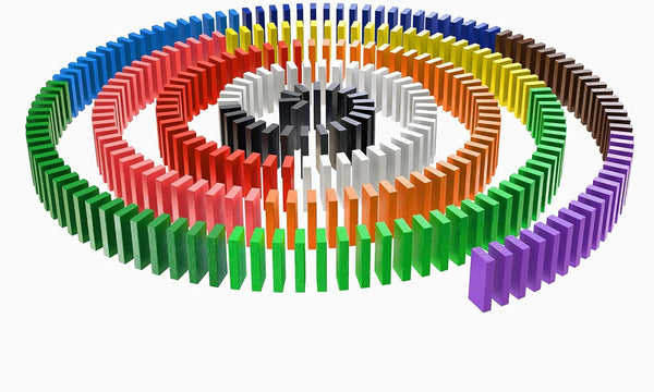 A07129 Wudly Stack & Tumble Dominos – 120 Pcs Natural Wood Colorful Blocks