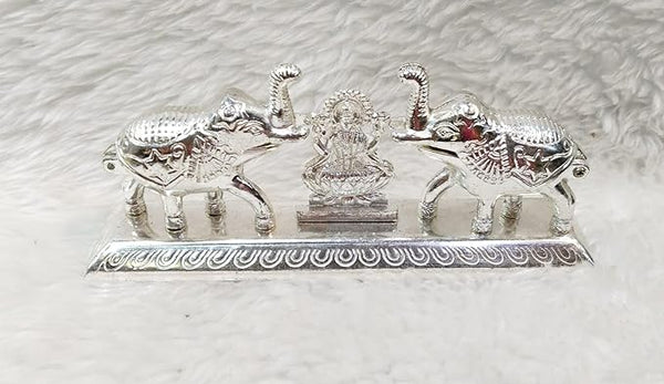 AM0731 Silver Plated Elephant Kankavati with Laxmiji Statue