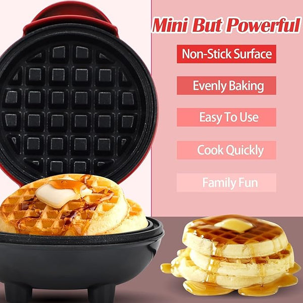 10007 Mini Waffle Maker Non-Stick 4 Inch- 350 Watts