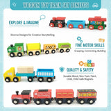 A07153 Wooden Toy Train Set for Kids