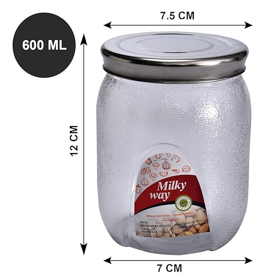 AM2534 Plastic Air Tight Round Milky Way Jar Storage Containers 5000ml 1 Pcs