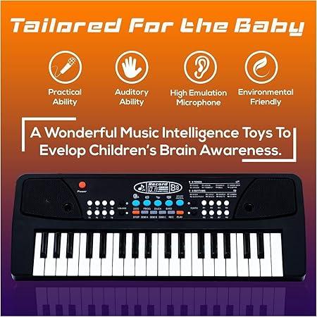 AM2903 Electronic KeyBoard BF-430A1 Piano Keyboard Toy 37 Keys Musical Electronic Keyboard Piano with Mic (Multicolor)