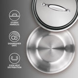 AM0972 Milton Pro Cook Triply Silver Tasla 24cm Designed For Healthy Cooking