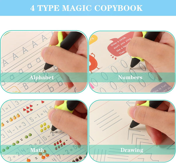 8075 Magic Practice Copybook (4 Books + 10 Refills + 1 Pen)