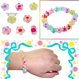 AM1240 Fancy Charm Transparent Braclete Beaded Elastic Handmade Stretch Bracelet Multicolour 1 Piece