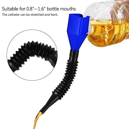 3163 Plastic Oil Funnel with Retractable Pipe, Oil Snap for Cars ,Truck and Motorcycles